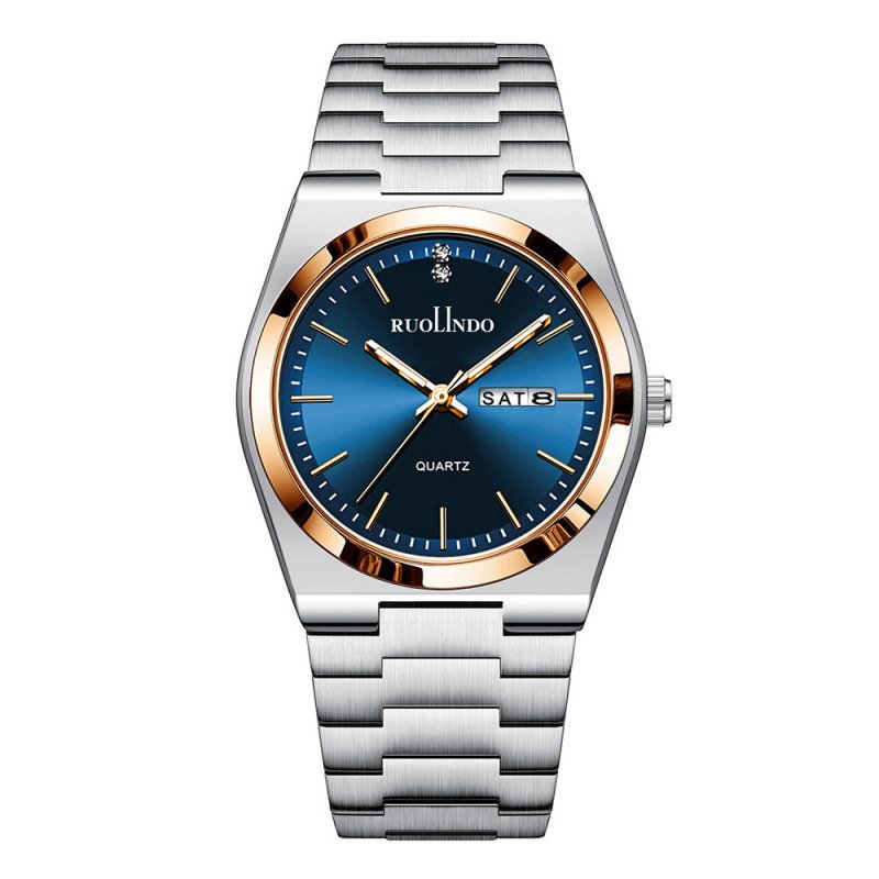 Ultra-thin Butterfly-clasp Steel-band Quartz Mens Watch - Image 5