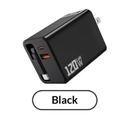 120W GaN Fast Charger With A Built-in Retractable Cable - Image 4