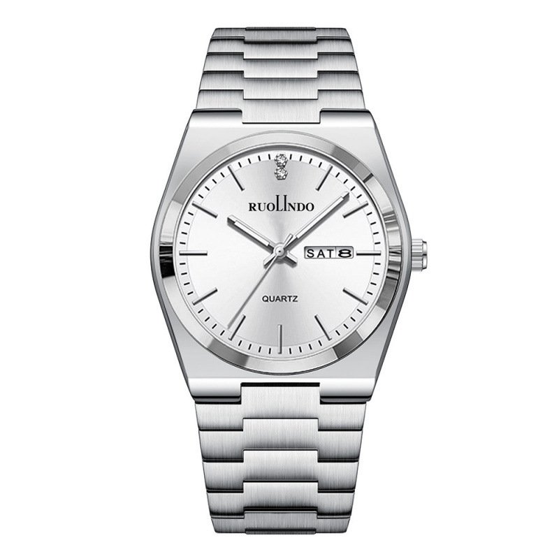 Ultra-thin Butterfly-clasp Steel-band Quartz Mens Watch - Image 6