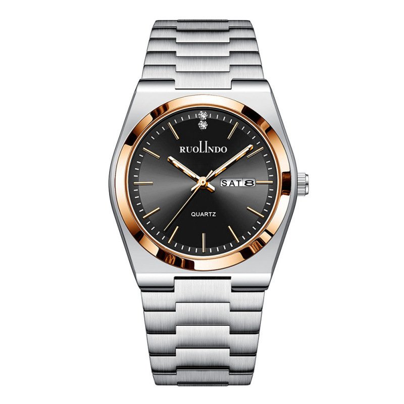 Ultra-thin Butterfly-clasp Steel-band Quartz Mens Watch - Image 8