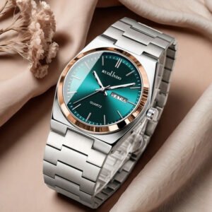 Ultra-thin Butterfly-clasp Steel-band Quartz Mens Watch