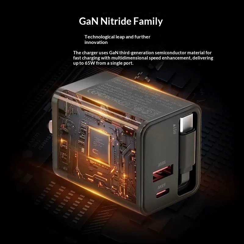 120W GaN Fast Charger With A Built-in Retractable Cable - Image 8