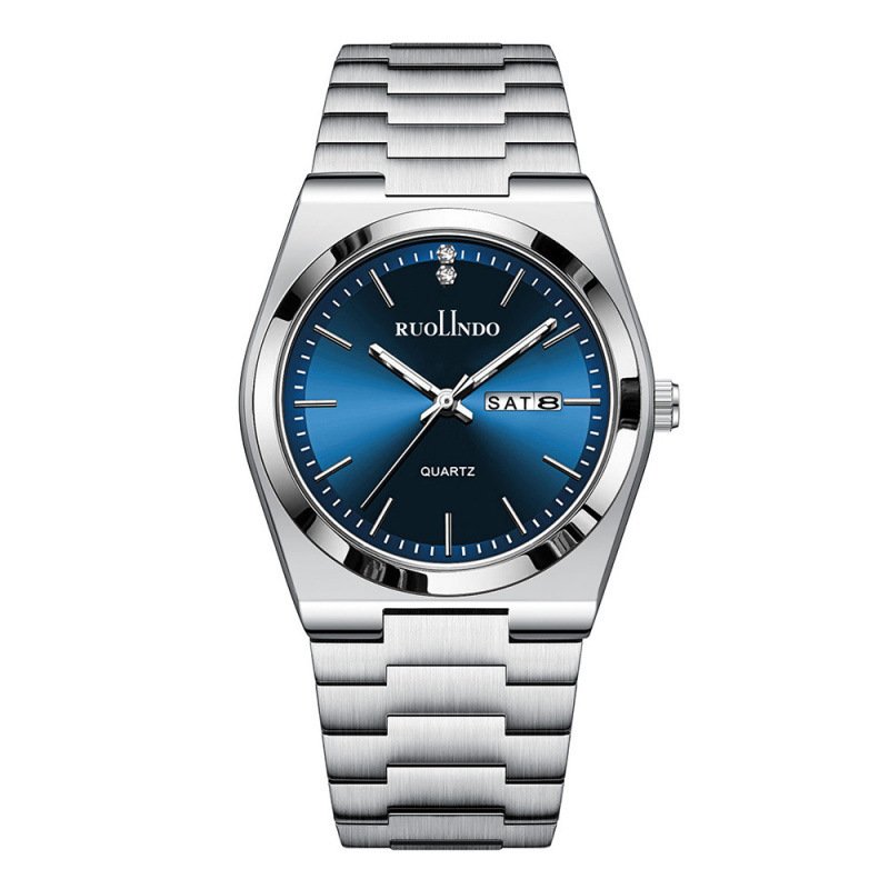 Ultra-thin Butterfly-clasp Steel-band Quartz Mens Watch - Image 7