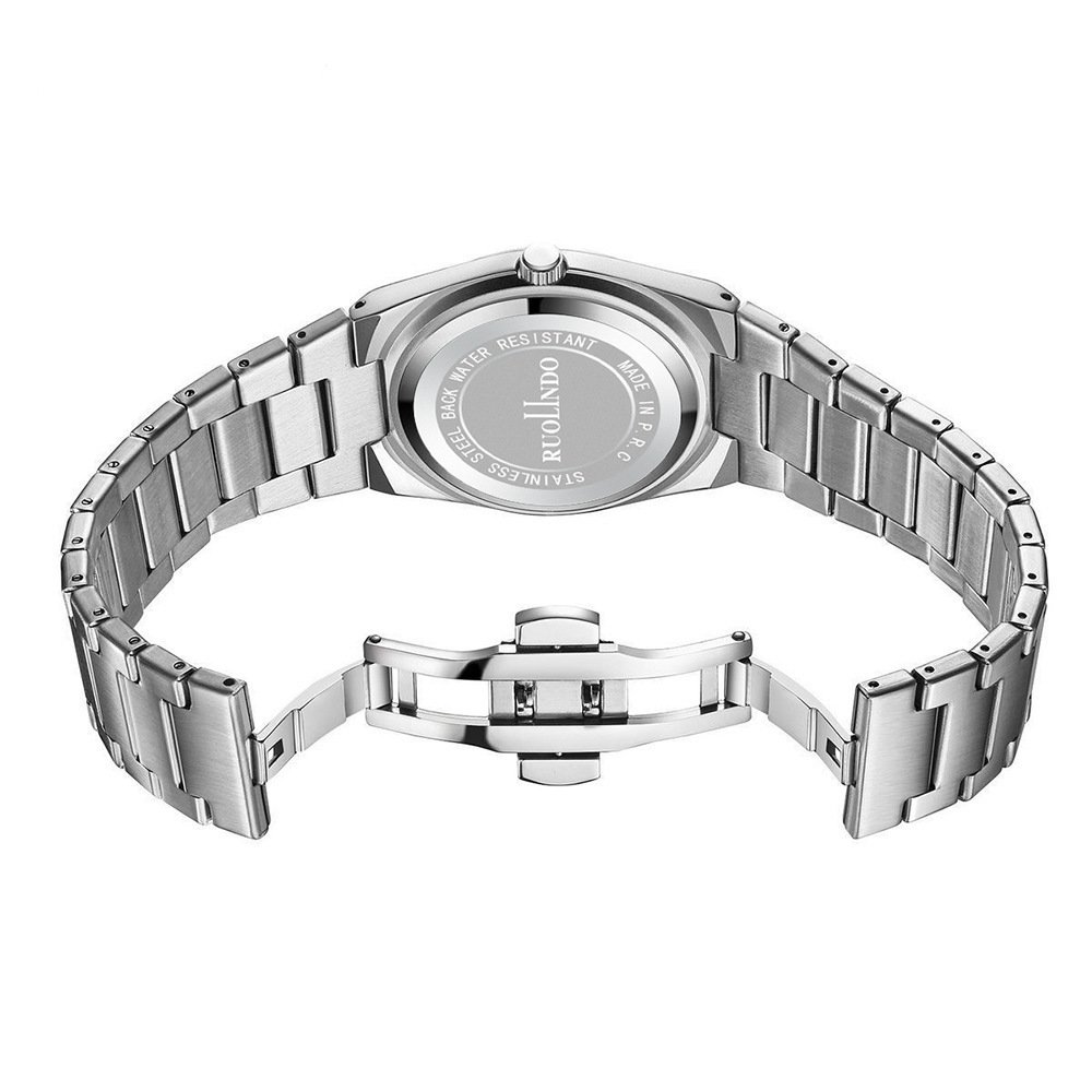 Ultra-thin Butterfly-clasp Steel-band Quartz Mens Watch - Image 4