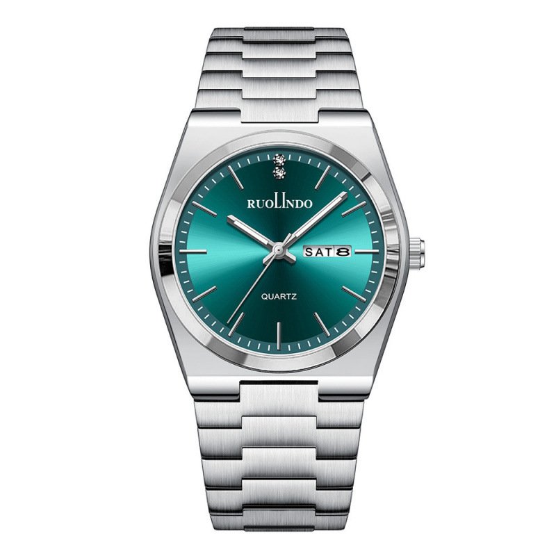 Ultra-thin Butterfly-clasp Steel-band Quartz Mens Watch - Image 3